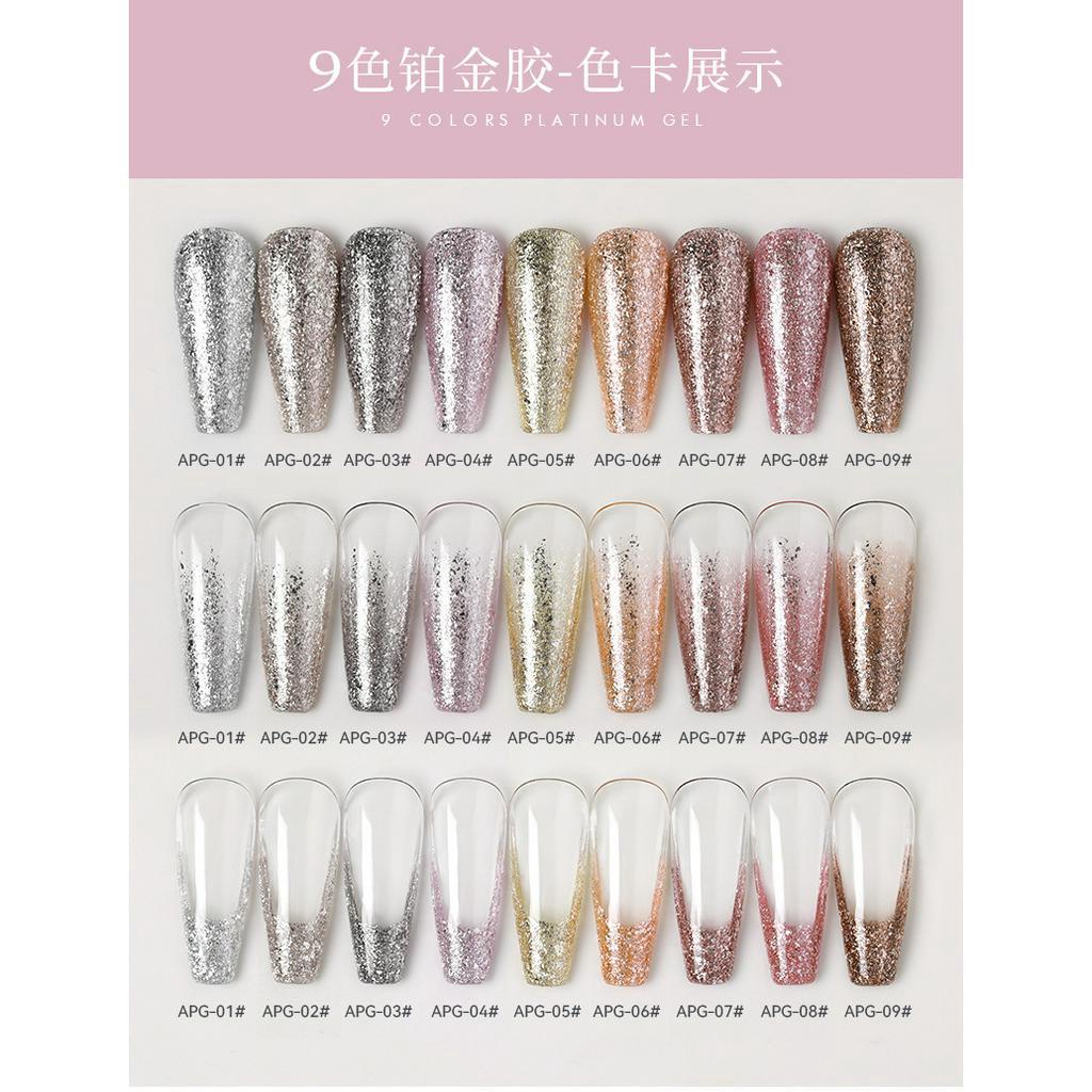 [ORIGINAL] 2023 AS Another Sexy Platinum Color Series PREMIUM UV GEL POLISH 15ML | Platinum Gel Polish | kutek Gel UV Glitter | UV GEL POLISH | Glitter Gel Polish