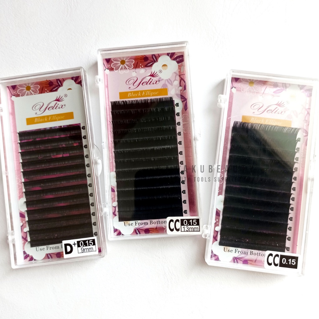 CC D+ YELIX BLACK ELLIPSE BULU MATA EYELASH EXTENSION / bulu mata palsu / super lembut