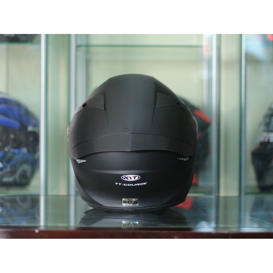 Helm KYT TT Course Plain Matt Black Full Face KYT TTC Hitam Doff-3