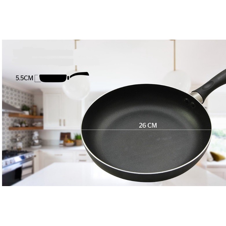 Sunhouse CT26 Plain Frypan Anti Lengket Hitam 26 cm 1 Pcs