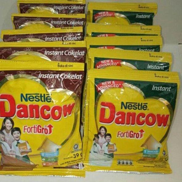 

66R✽ Susu Dancow fortigro sachet renceng putih 39 gr / coklat 27 gr x 10 sachet Harga Terjangkau