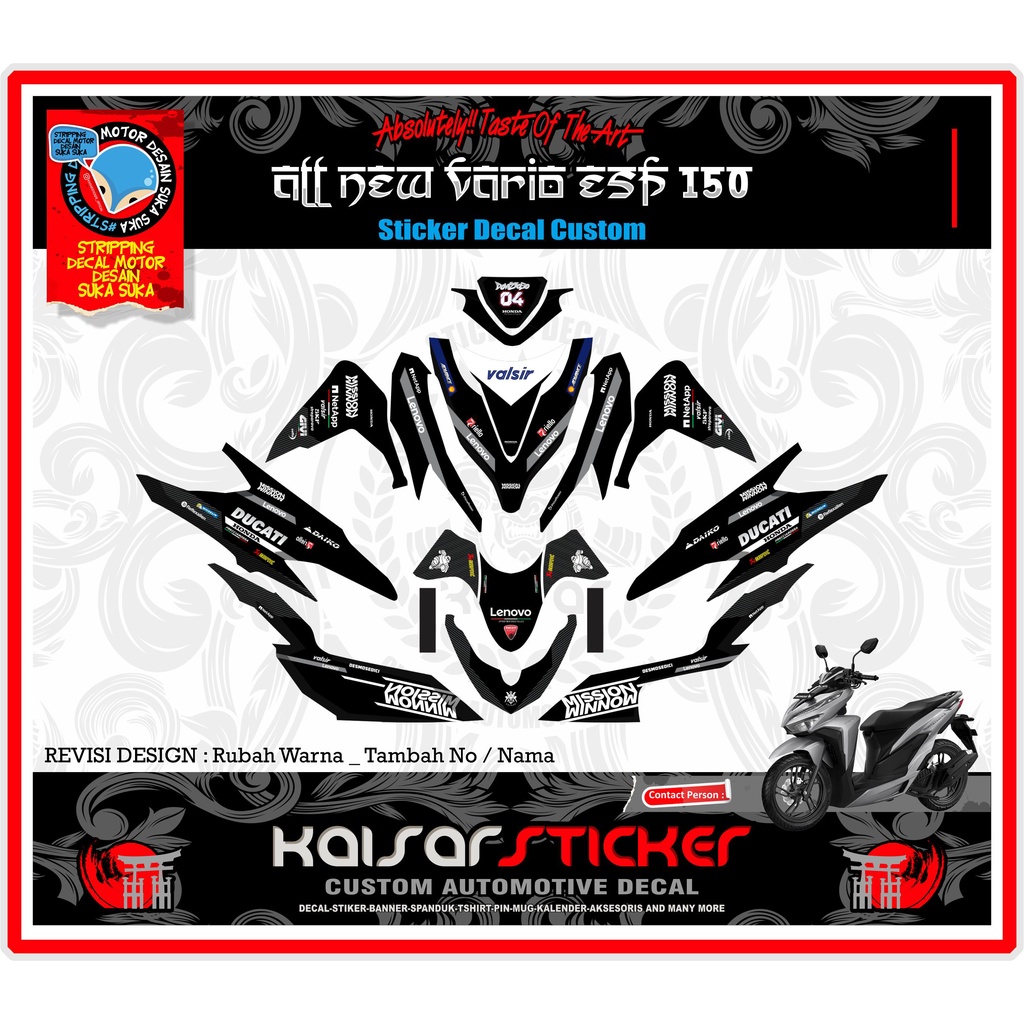 Sticker Striping Variasi Motor Full body Vario 125-150 New Esp Iss - Stiker Decal New Vario 2019-202