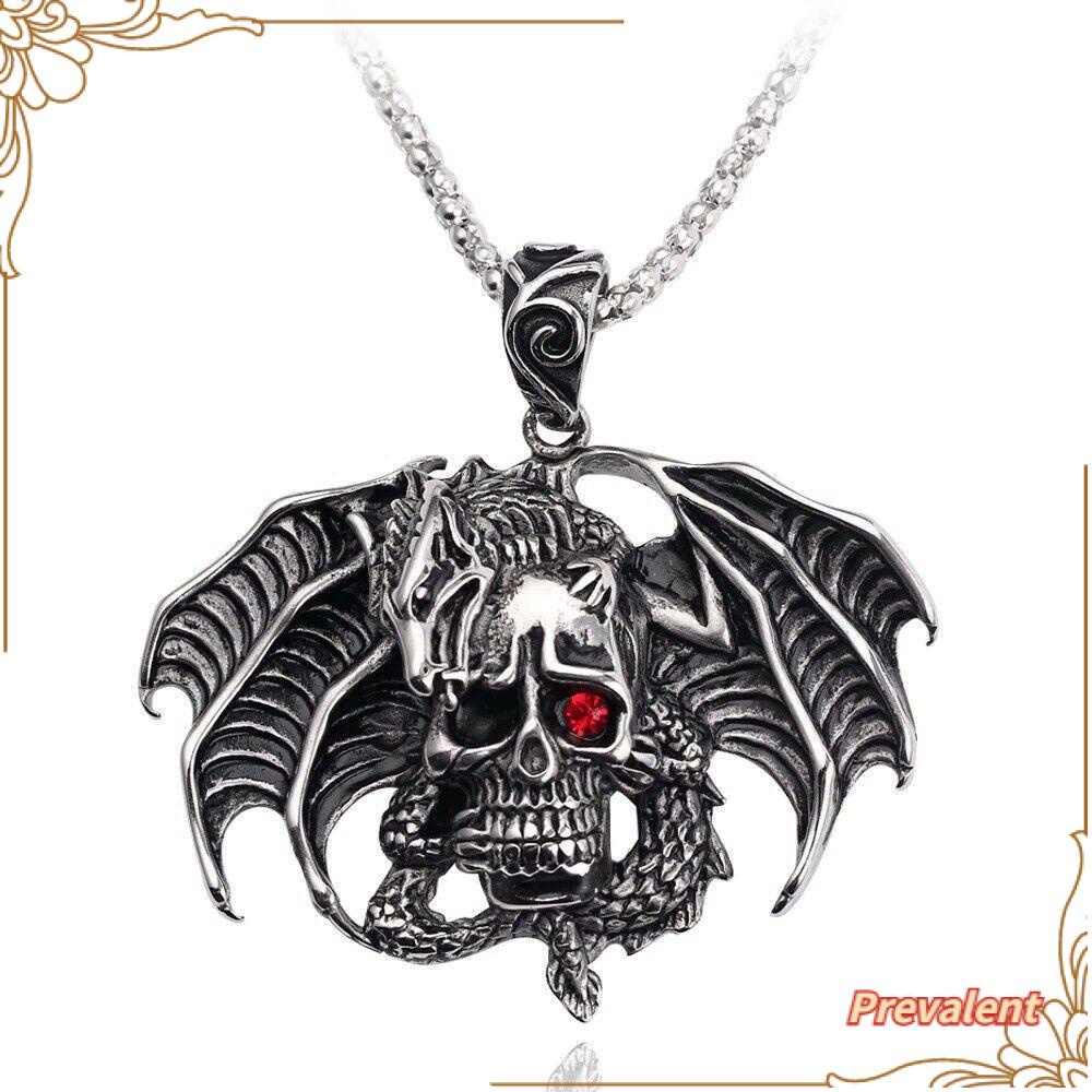 Kalung Rantai Liontin Tengkorak Death Twine Gothic Vintage Untuk Priawanita