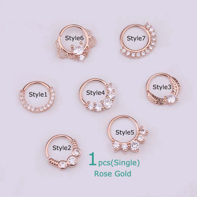 1piece Earrings Tragus Rook Helix Piercing Nose Hoop Ring 8mm