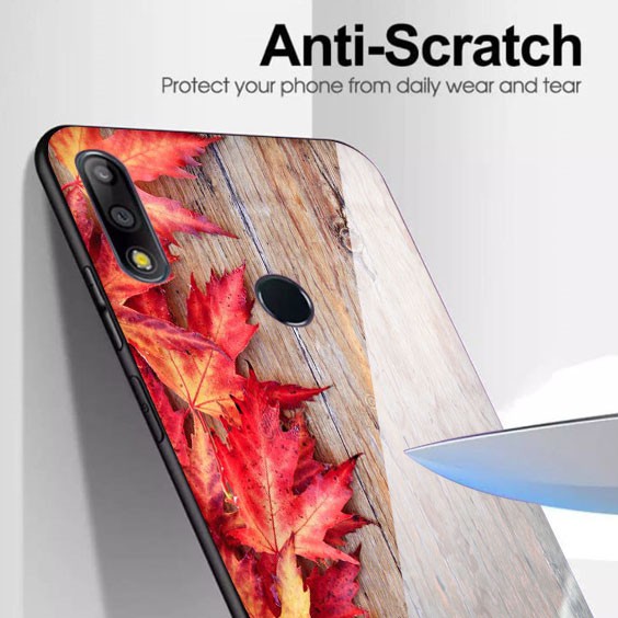 [K47] SoftCase Glass Wood For Oppo Vivo Xiaomi Samsung Iphone Realme a12 a31 a5s a52 a91 a92 a3s a37