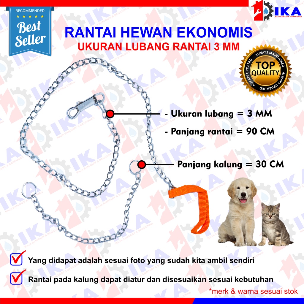 RANTAI HEWAN BINATANG PELIHARAAN ANJING KUCING KELINCI TERNAK KALUNG PENGAMAN KALEP TERMURAH