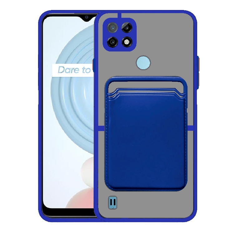 Soft Case Realme C21 C21Y Colored Clear Card Slot TPU Casing Holder Simpan Kartu