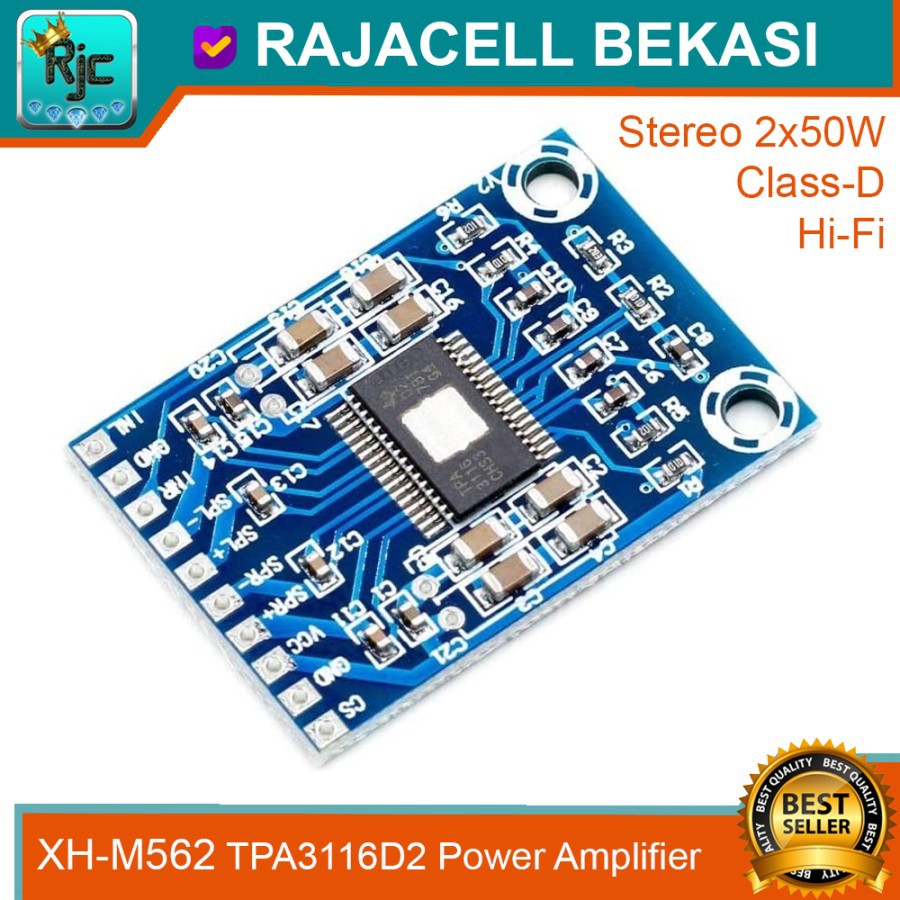 XH-M562 TPA3116D2 Power Amplifier Stereo 50watt Class-D Hi-Fi Audio