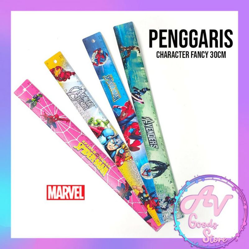 

penggaris / mistar / penggaris 30cm karakter / penggaris fancy besi 30cm