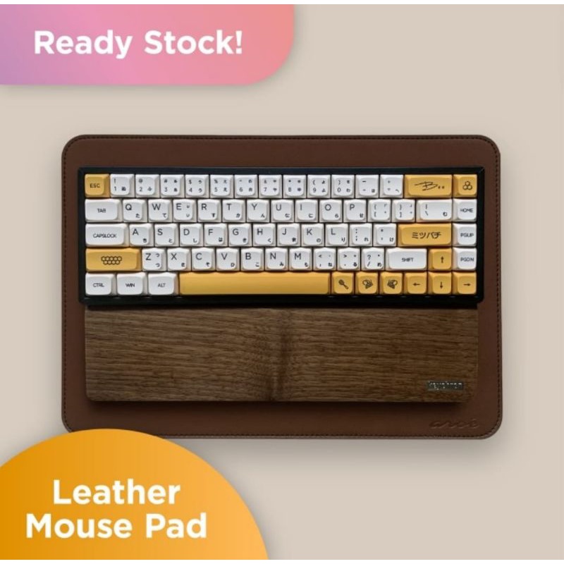 Alas Keyboard Mouse Kulit Sintetis / Leather Mouse Pad Komputer
