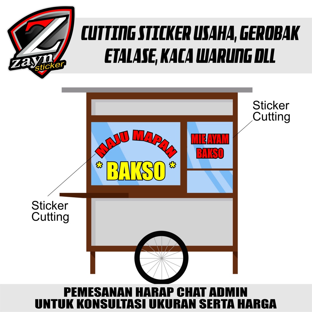 TERMURAH, STICKER STIKER USAHA, GEROBAK, ETALASE, KACA WARUNG DLL