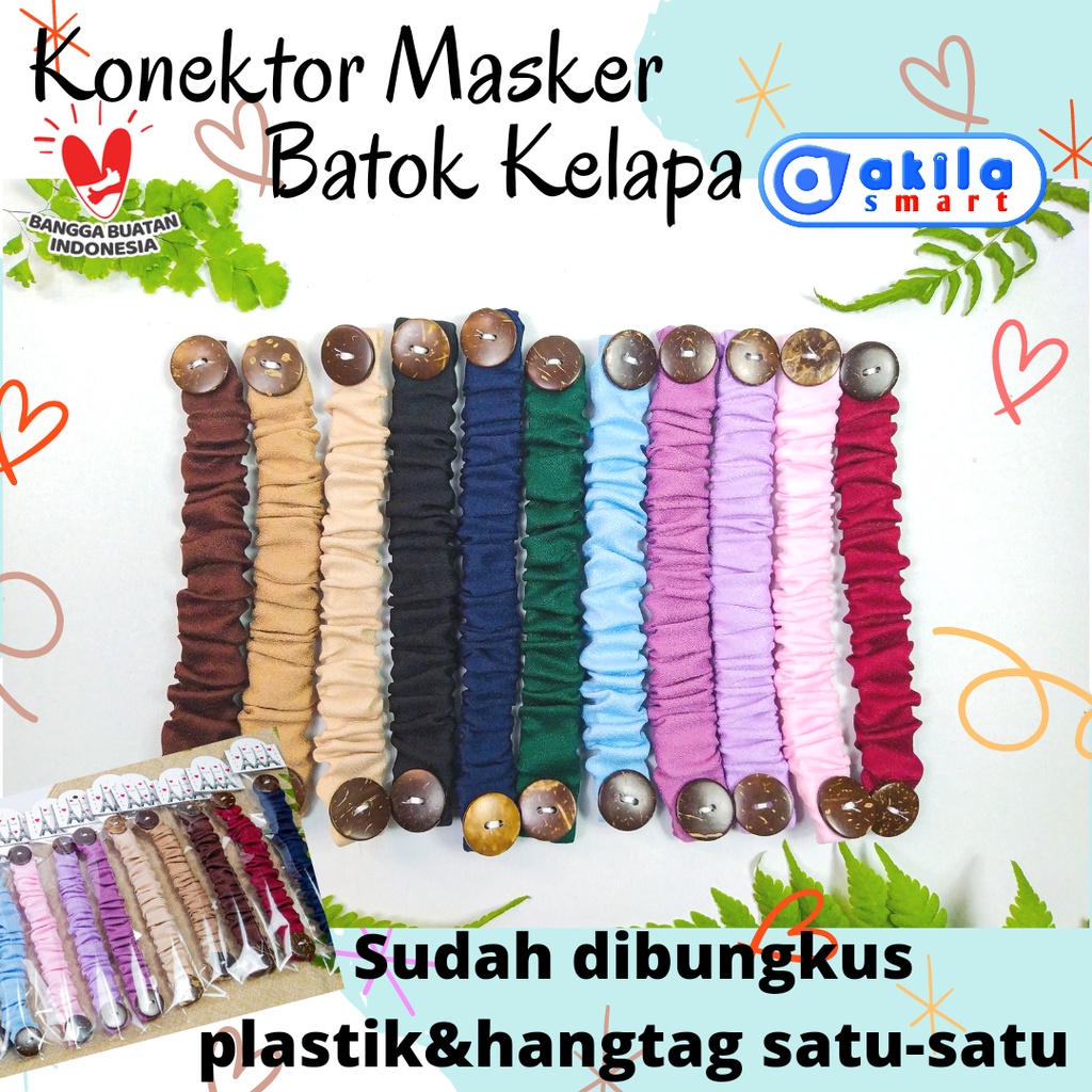 [GROSIR DAN SATUAN] KONEKTOR MASKER HIJAB KANCING BATOK. SOUVENIR PENGAIT MASKER HIJAB AKILASMART