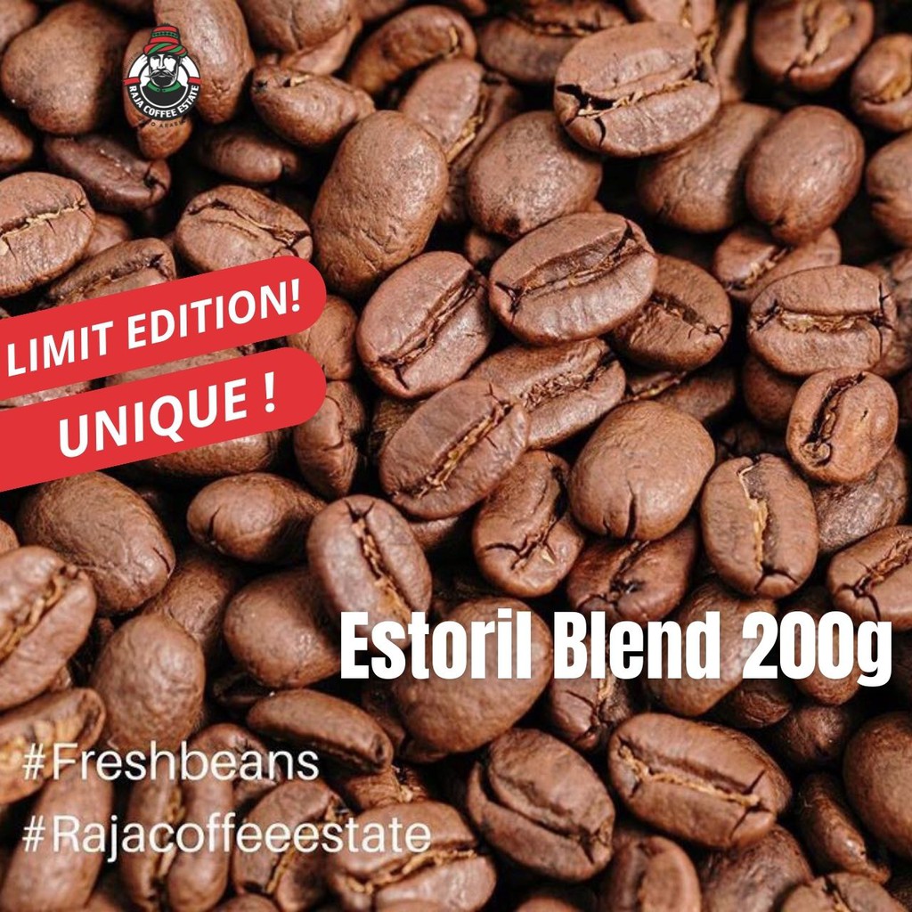 

RAJA COFFEE ESTATE ESTORIL BLEND 200G KOPI BIJI BUBUK ARABIKA ACEH GAYO JAMIN FRESH ROAST