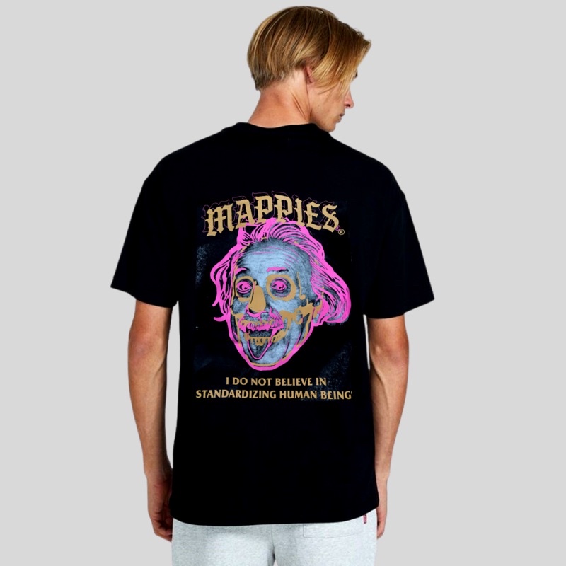 T-Shirt Cotton Compress Premium Einstein Black