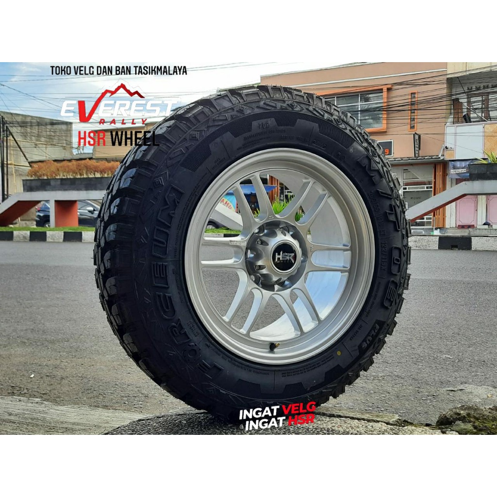 Velg Dan Ban Mobil Fortuner HSR KUMAMOTO RING18 LEBAR 9,5 H6X139,7 ET20 SILVER + BAN 265 60 R18