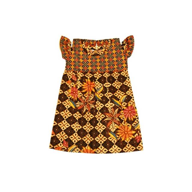 Dress Batik Anak Model Sabrina size M/Baju Batik Anak