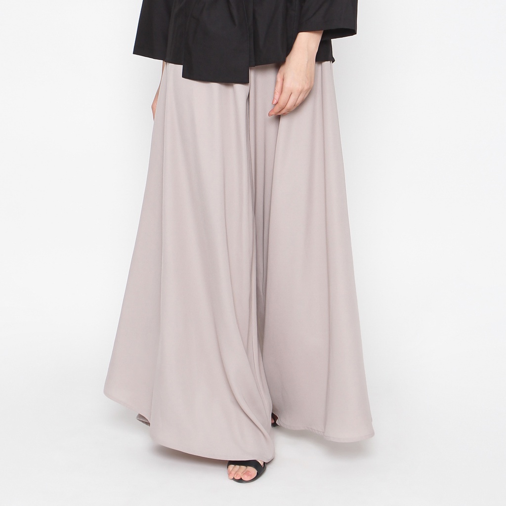 Sahara by Aska Label - Celana kulot wanita lebar pinggang karet, warna Hitam, Offwhite, Navy, Grey, Seafoam, Sky Blue, Sand