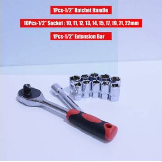 [COD] READY 24 JAM PROMO!!! Kunci Sok Set 12 Pcs Socket Wrench Kunci Sock 12 Pcs Termurah BerkualitasKunci Set Socket Sok 12pcs Kunci Sok Wrench 1/2&quot;,1/4 12&quot;, 3/8 12&quot; 10-22mm dengan Rachet Handle Multifungsi