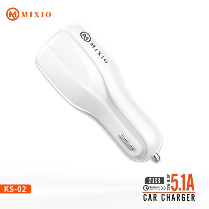 MIXIO KS-02 Dual USB 5.1A Car Charger Fast Charging Qualcomm