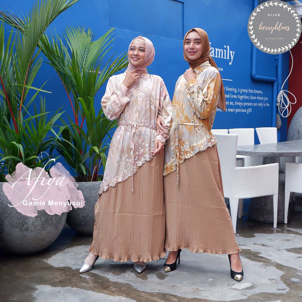 AFIYA Gamis Menyusui Busui Friendly bukaan samping kanan kiri Nursingwear Baju Pesta