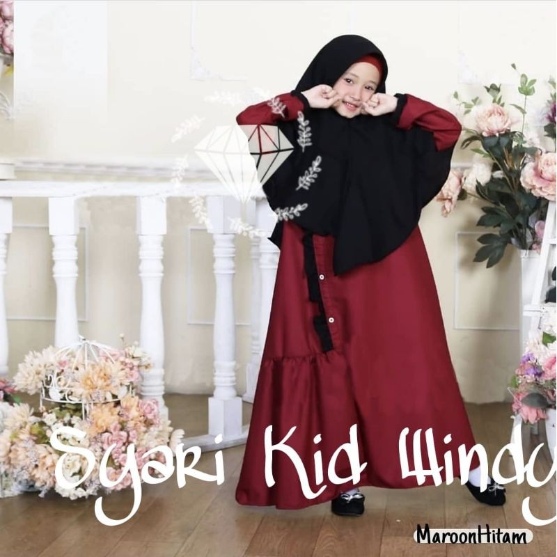 Baju Gamis Anak perempuan Umur 4 5 6 Tahun Baju Gamis Anak Perempuan  Murah Import windy kid