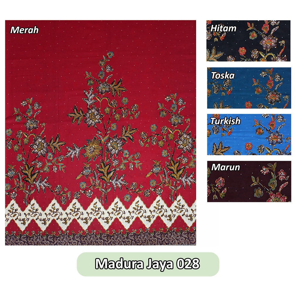 SALE Kain Batik Unggul Jaya - Putri Jelita - Madura Jaya 028 - Motif Bunga Bahan Awet Tidak Mudah Lu