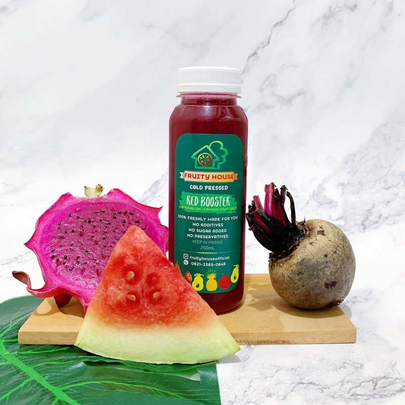 

Red Booster | Jus Buah Naga Semangka Bit | Cold Pressed Juice | 250ML
