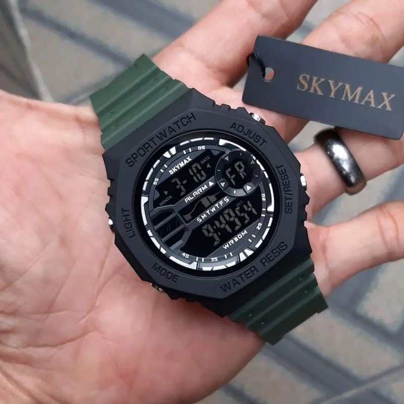 [Skymax Original] Jam Tangan Pria Digital Tali Rubber Water PROOF || Jam Tangan Pria Mantul 2023 || Jam Tangan Pria Termurah Dan Terlaris Free Batre Cadangan