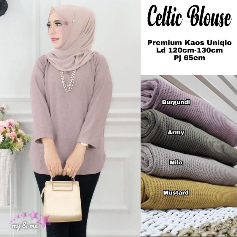 Reall Pict Celtic Blouse Premium Kaos Uniqlo Rajut Texture Ld 120-130 Jumbo No Busui