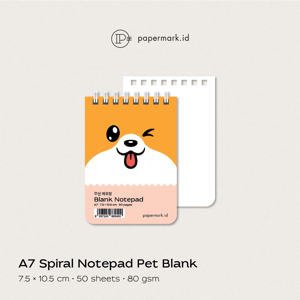 

Papermark - A7 Spiral Notepad Pet Blank