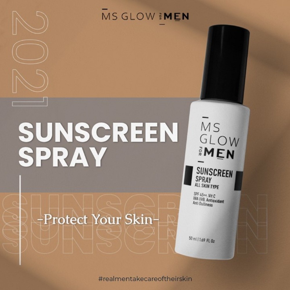 MS Glow For Men Sunscreen Spray Rumah Cantik 354 Perawatan Kulit Wajah Yang Melindungi Wajah Dari Sinar UV