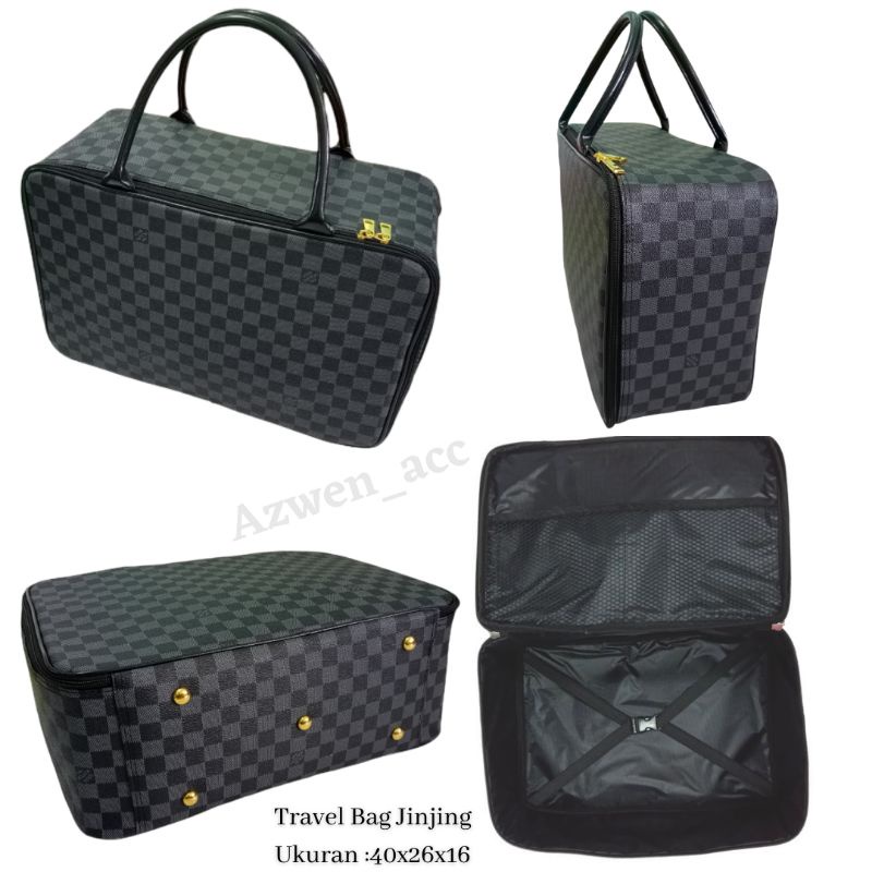 TRAVEL BAG TAS JINJING LV KOTAK HITAM PREMIUM