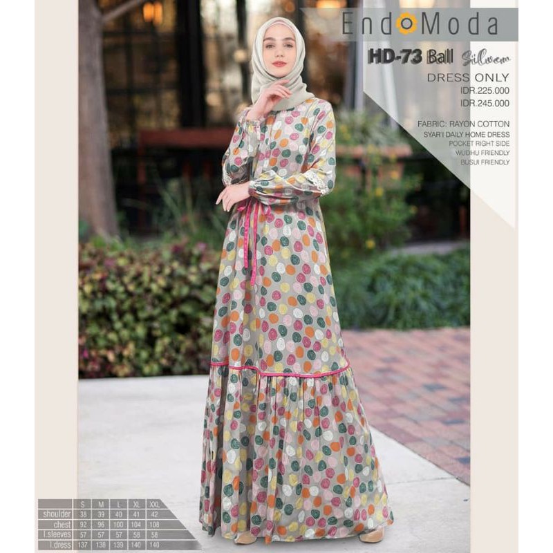 GAMIS ENDOMODA HD 73 MOTIF POLKADOT VERSI TERBARU | HOME DRESS ENDOMODA VERSI TERBARU | HOMEDRESS