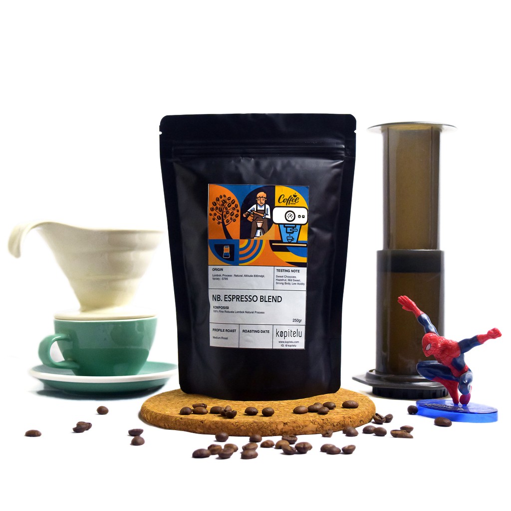 

Kopitelu NB - Espresso Blend (100% Fine Robusta Lombok Natural) 250 Gram
