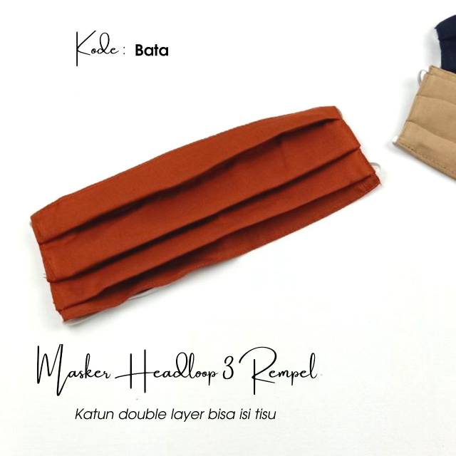 Masker kain katun double isi filter tissue 3 Rempel