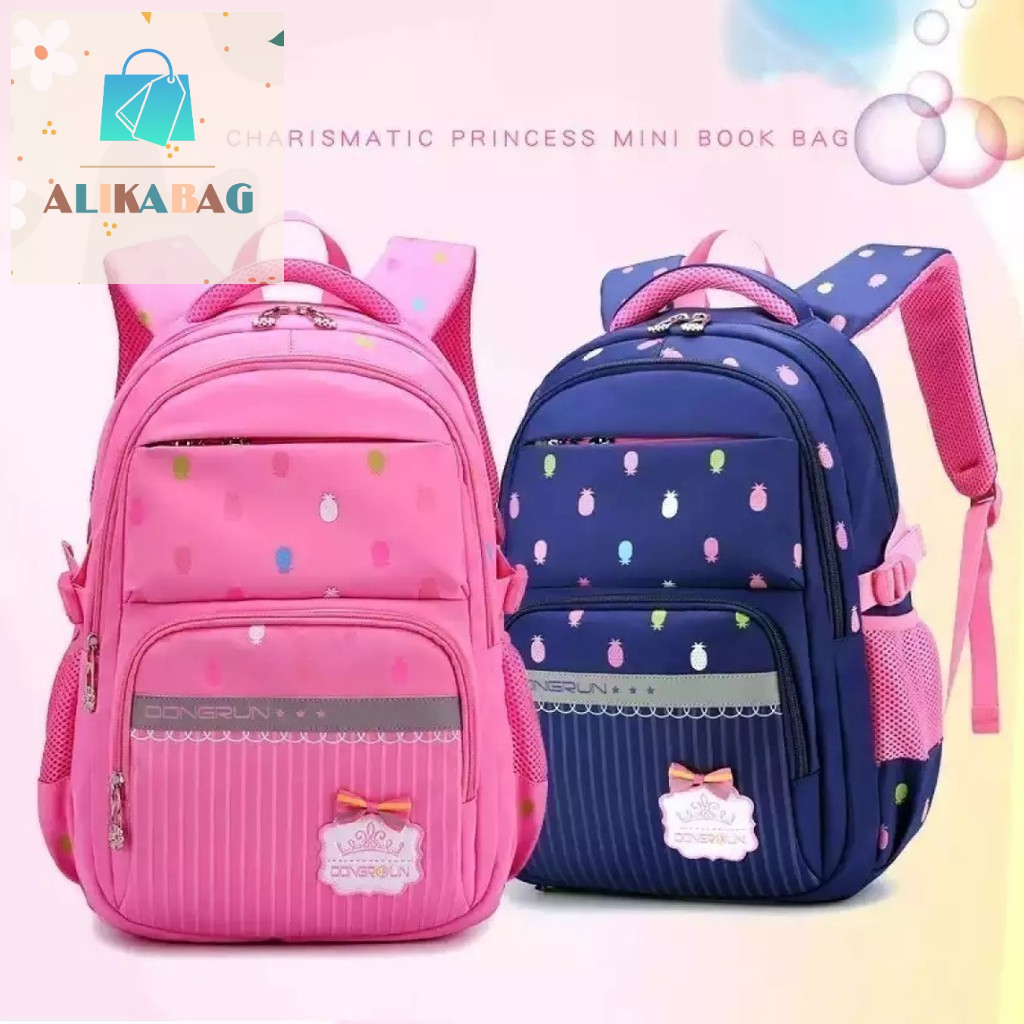 ALIKA BAG - Tas Ransel Anak Wanita Sekolah Trendy Motif Nanas Mini cute