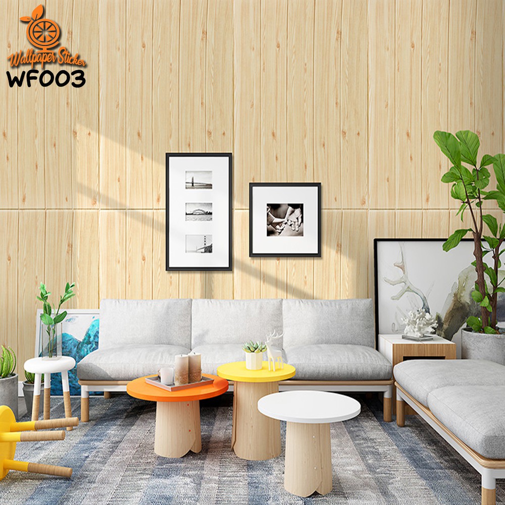 Wallpaper Foam Wallpaper dinding 3D Wallpaper timbul motif Kayu Klasik Emboss Panel Woodfoam Peredam Suara