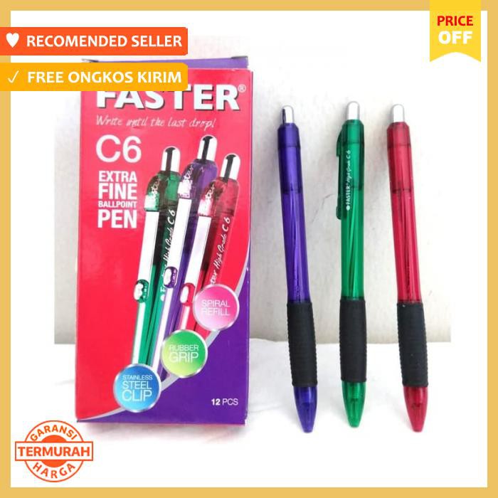 

Pulpen - /Ballpoint Faster C6 Hitam - Alat Tulis
