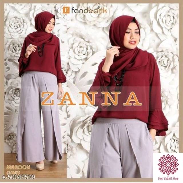 Kyoko Fashion Dress Wanita muslim dress maxi zanna - maroon