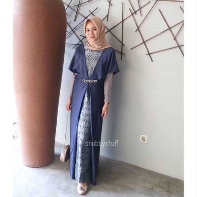 Dress Songket Navy XL by Shabby Stuff