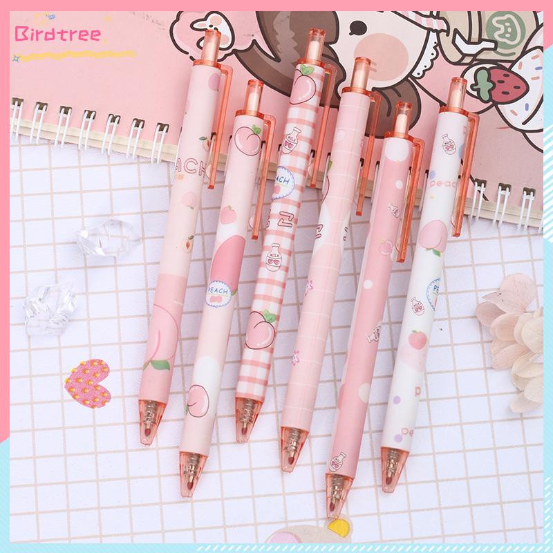 

[Readystock❤️COD]0.5mm Tip Siswa Pola Persik Gadis Lucu Jenis Pers Pena Gel Menulis Halus- BS