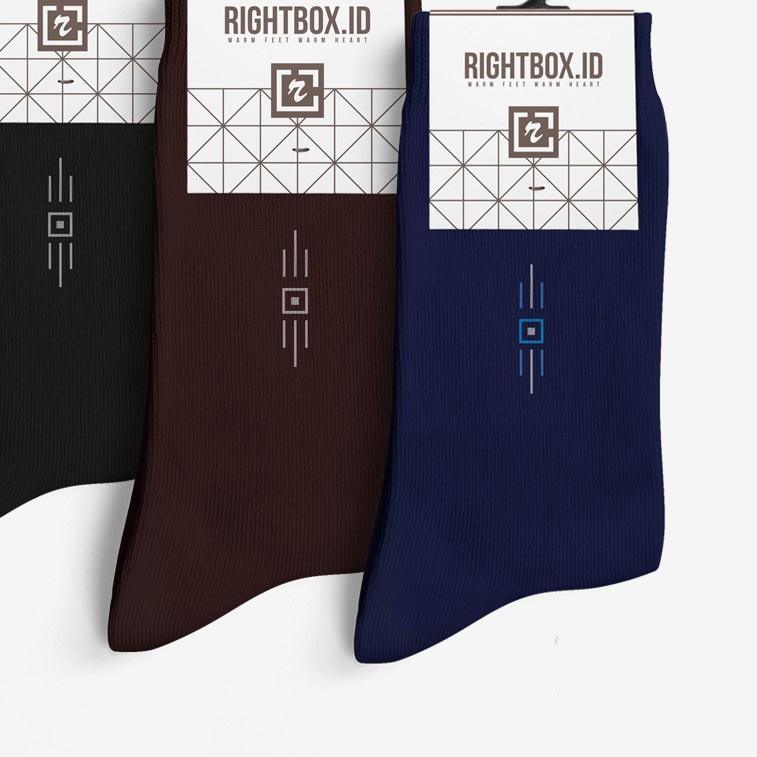 Rightbox, Paket 3 Pasang Kaos Kaki Kantor Rightbox, Motif Minimalis, Allsize Dewasa