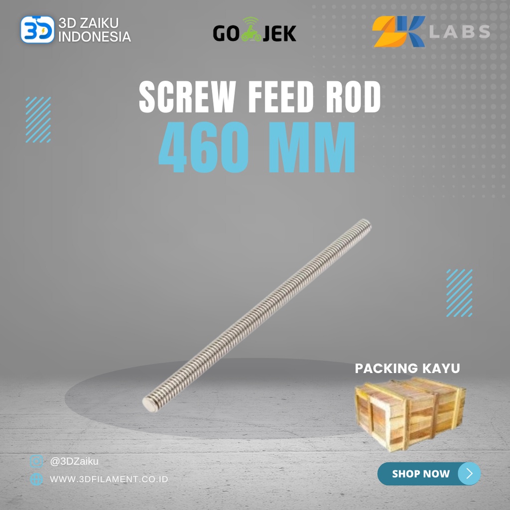 RepRap 3D Printer 8 mm Screw Feed Rod 460 mm