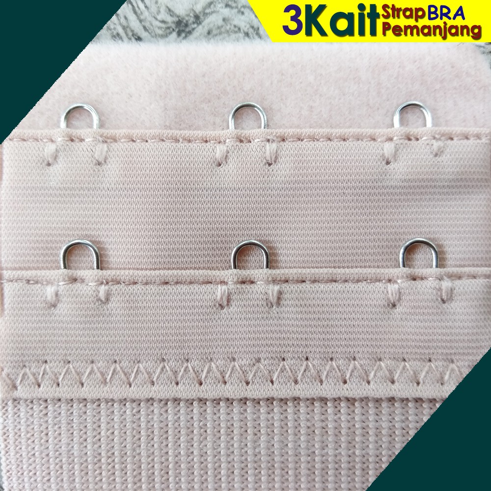 Sambungan Bra 2 atau 3 Kait Melar bra Super Extender Strap Nylon sambungan tali bh Elastis Karet tally Extension Pengait