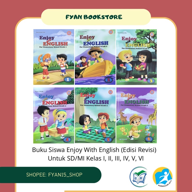 Fyan Book Store: Buku Siswa Enjoy With English for Elementary School Grade 1, Kelas 1, Enjoy With En
