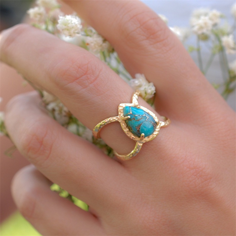 [Ready Stock]Elegant Personality Luxury Turquoise Ring