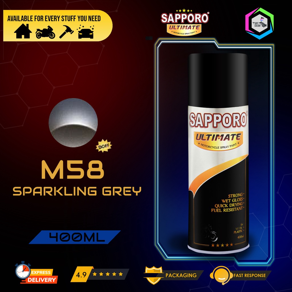 SAPPORO ULTIMATE Metallic Colour Cat Semprot M58 - Sparkling Grey