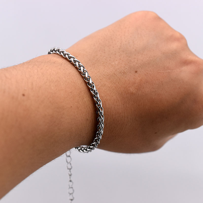 Gelang Rantai Bahan Titanium Steel Untuk Fashion