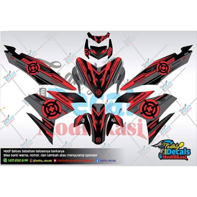 Decal mx king merah hitam