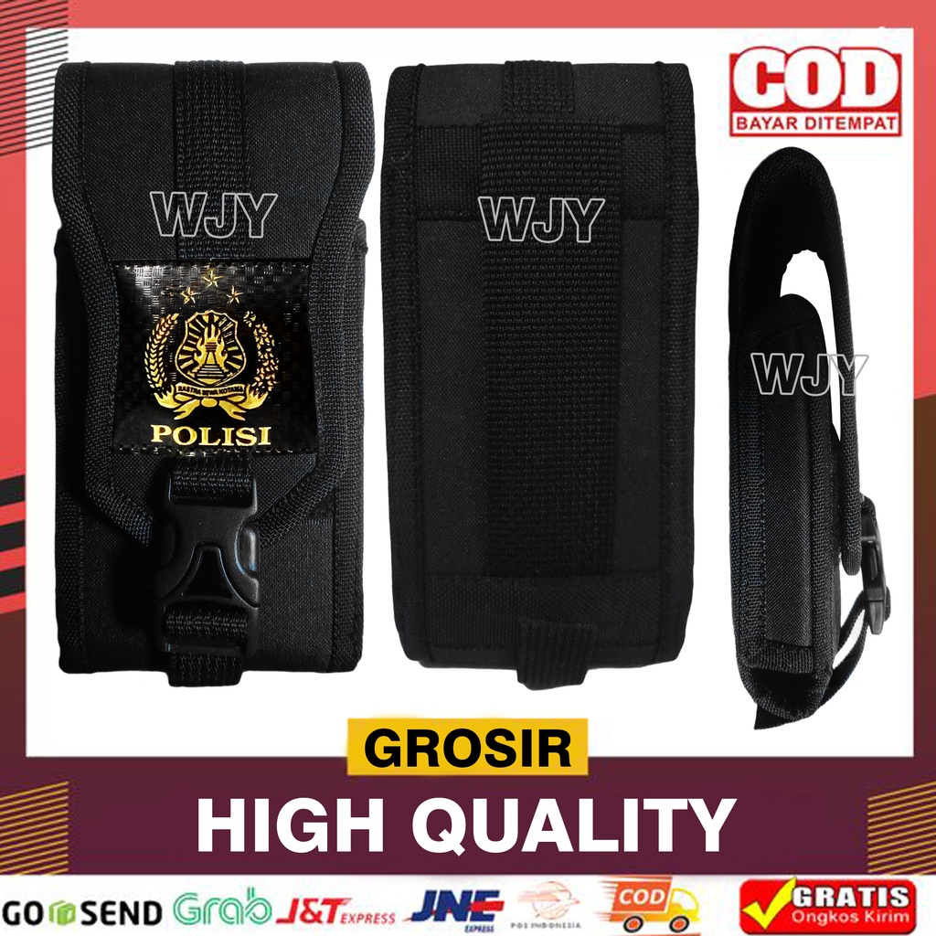 SARUNG HP POLISI SARUNG HP PINGGANG TACTICAL LOGO POLISI